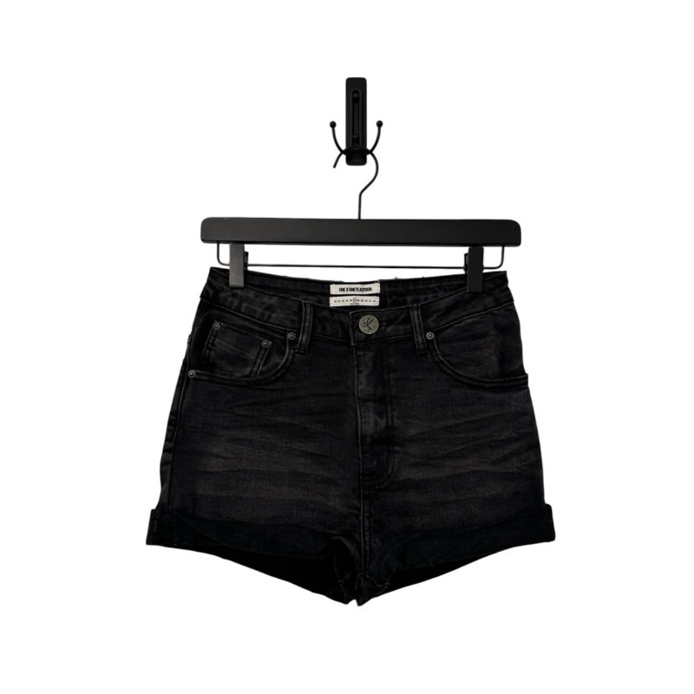 ONE X ONE TEASPOON High Rise Harlets Shorts in Black